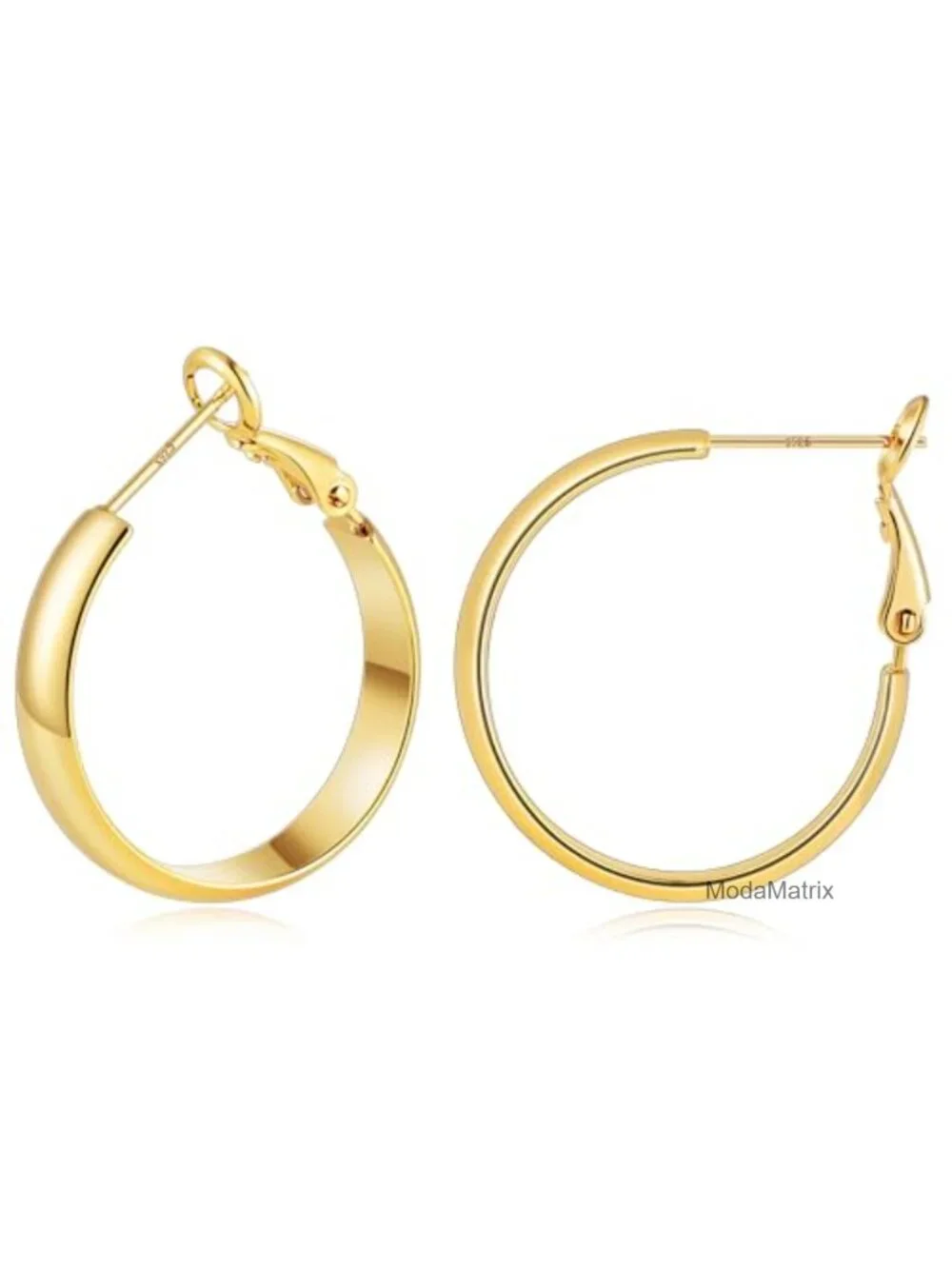 14K Gold Plated Hoop Earrings with 925 Sterling Silver Post Hypoallergenic